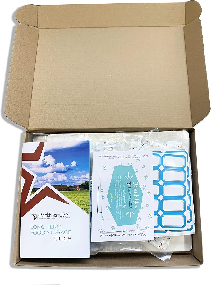 100-Pack 7 Mil Mylar Bags & Oxygen Absorbers - Pint, Quart, Gallon – Durable Food Storage for Long-Term Prep, Heat Sealable & Moisture-Resistant