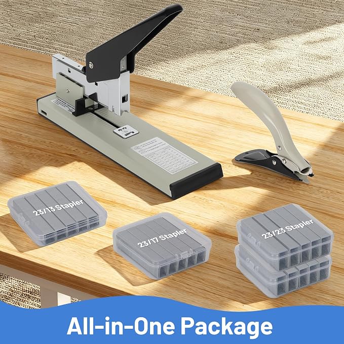 Heavy Duty Stapler,30-210 Sheet Capacity Office Stapler,Effortless Desk Stapler with 4000 Heavy Duty Staples,Professional Staple Remover Included