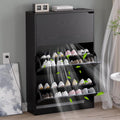 BORNOON Shoe Cabinet with Odor Control and Back Panels, Deodorizing Slim 3-Flip Shoe Storage Cabinet for Entryway, Freestanding Hidden Shoe Rack Organizer for Entrance, Hallway, Bedroom