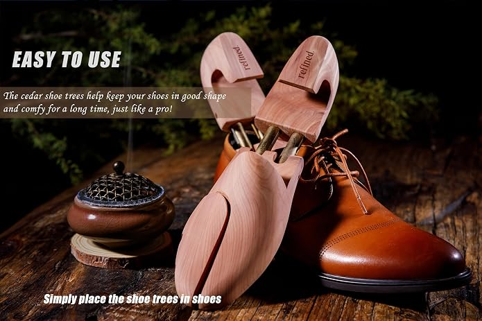 Refined.Cedar Shoe Tree Red Cedar Wooden Shoe Trees with Twin Tubes,Men's Twin Tubed Shoe Trees 6-16Sizes shoe tree wood