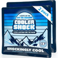 Cooler Shock Reusable Ice Packs for Cooler - Long Lasting Cold Freezer Packs for Coolers and Lunch Boxes - Cooler Ice Packs for Camping Gear, Fishing, Road Trips, Beach Must Haves