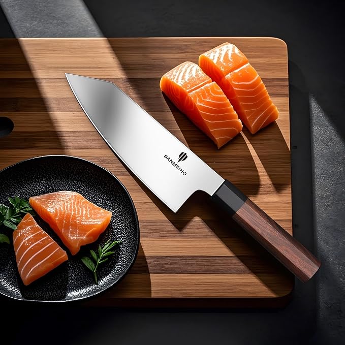 6 Inch Chef Knife for Small Hands, Japanese High Carbon Steel | Kitchen Knife Multi-function Mini Size Sharp Cooking & Sashimi Knife with Ergonomic Red Sandalwood Handle