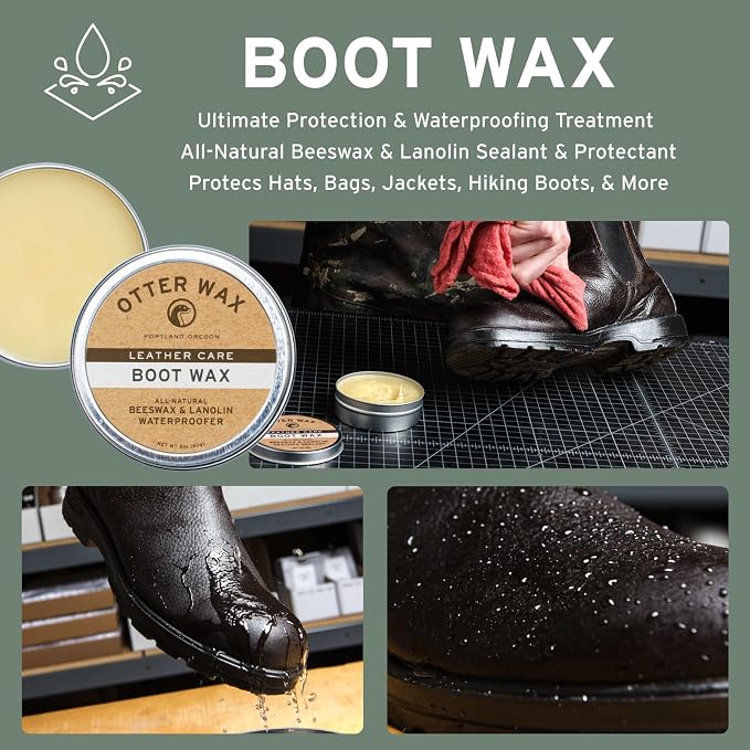 Otter Wax Essential Leather Care Kit | Complete Leather Cleaning & Conditioning Set | Clean, Condition, Shine, & Protect All-Types of Leather| All-Natural & PFAS-Free | Made in Portland USA