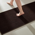 TYUU Bathroom Runner Rugs, Long Bath Mat Runner Washable Thin Quick Dry Low Pile Bathroom Runner Rugs Non Slip, Brown 24"x70"