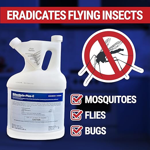 Bifenthrin-Plus-C Insecticide (96 oz) - Roach Killer Indoor Infestation, Termite Treatment, Ant Control & Wasp Spray - Home Pest Control, Residential, Commercial, and Industrial Use