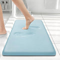 Smiry Memory Foam Bath Mat 24x16, Extra Soft and Absorbent Bathroom Mats, Non Slip Washable Carpet for Floor, Shower and Tub, Sky Blue