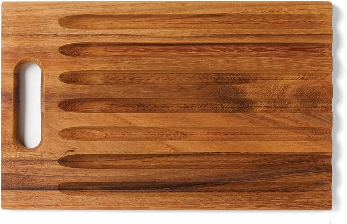 Ironwood Gourmet Bread Cutting Board, 9.75 x 15 x 0.75 inches, Sweep Off Baguette Board