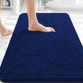 OLANLY Bathroom Rugs 35x24, Extra Soft Absorbent Chenille Bath Rugs, Rubber Backing Quick Dry, Machine Washable Bath Mats for Bathroom Floor, Tub and Shower, Home Decor Accessories, Navy