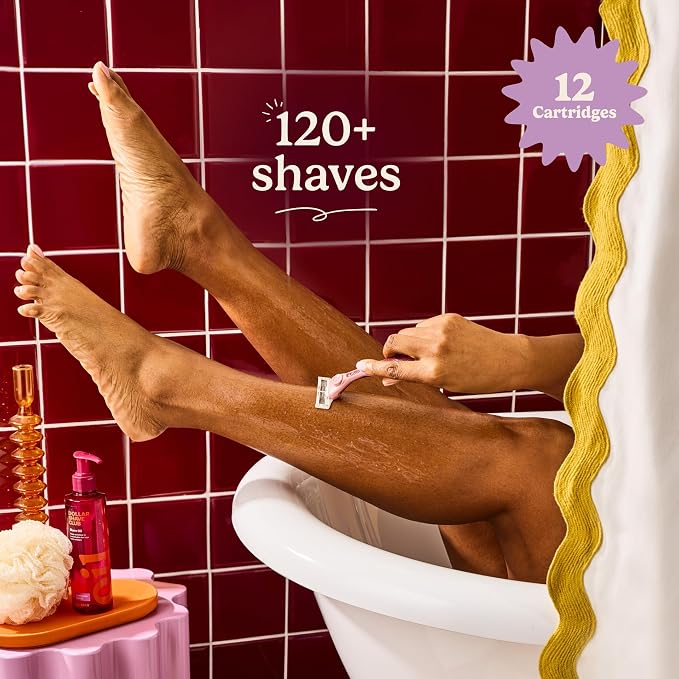 Dollar Shave Club For Women | Razor Refills (12 Pack) | 6 Stainless Steel Blades | Razors for Women, Womens Razors for Shaving