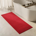 Triohero Bathroom Runner Rug, Long Bath Mat Washable Thin Quick Dry Low Pile Bathroom Runner Rugs 24 x 60 Non Slip, Red 24"x60"