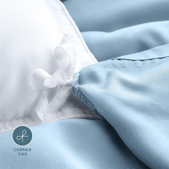Bare Home Bedding Duvet Cover Extra Long Size - Premium 1800 Super Soft - Lightweight, Cooling Duvet Cover - Soft Breathable Bedding (Twin/Twin XL, Light Blue)