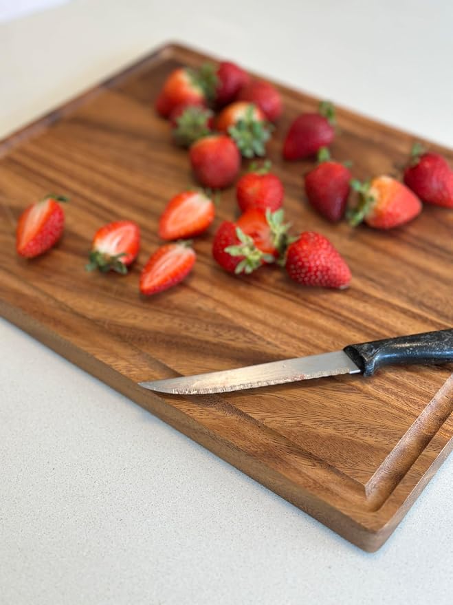 Walnut Wood Cutting Board – 17"x13" Butcher Block – Reversible Chopping Board with Juice Groove – For Meat, Cheese, Veggies, Charcuterie – Knife Friendly Kitchen Essential
