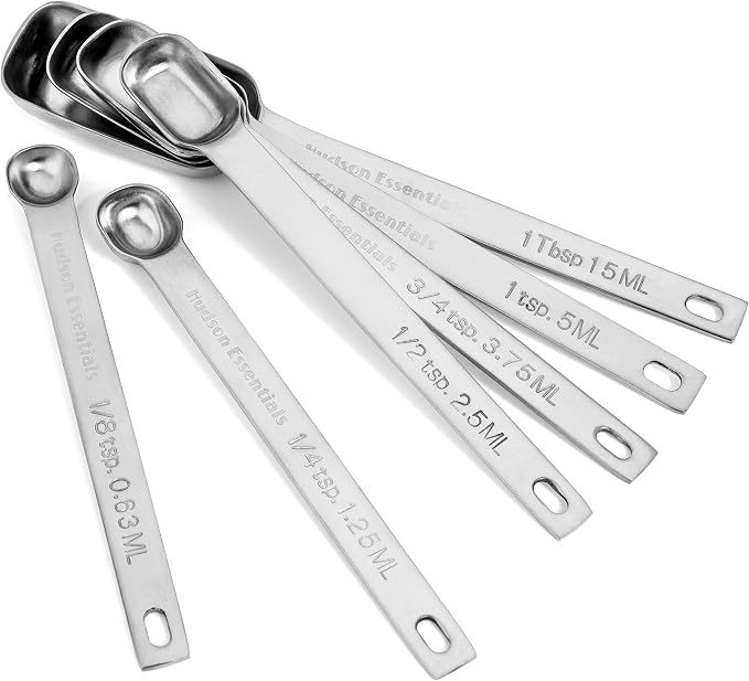 Hudson Essentials Stainless Steel Measuring Cups and Spoons Set (15 Piece Set)