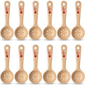 Carlisle FoodService Products 2 Oz Perforated Portion Control Spoon – Short Handle Measuring Spoon – Beige Polymer Foodservice Spoon for Commercial Kitchens, (Pack of 12)