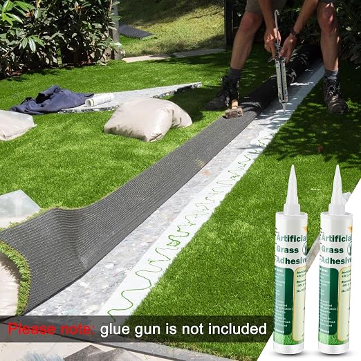 Threlaco 6 Tubes Turf Glue for Artificial Grass 10 oz Artificial Turf Tape Grass Paint Concentrate Glue Carpet Adhesive for Synthetic Surfaces(No Caulk Gun)