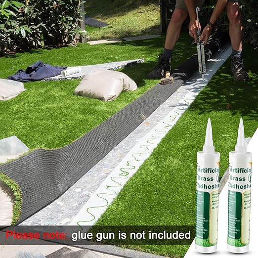 Threlaco 12 Tubes Turf Glue for Artificial Grass 10 oz Artificial Turf Tape Grass Paint Concentrate Glue Carpet Adhesive for Synthetic Surfaces(No Caulk Gun)