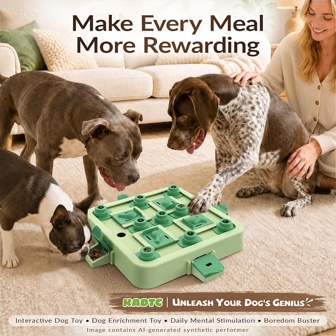 KADTC Dog Chess Puzzle Toy, Large Size, 3 Levels of Step-by-Step Challenge, Beginner to Advanced Slow Feeder & Mental Stimulation for Smart Dogs Enrichment Toys