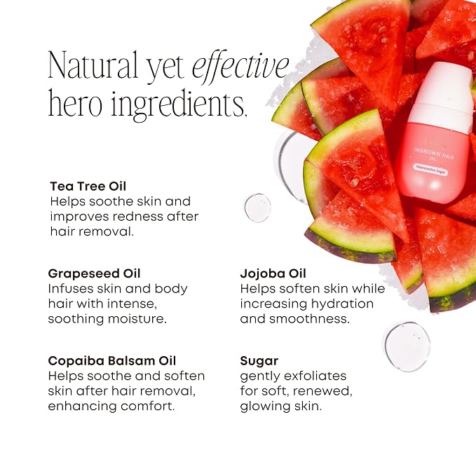 Bushbalm Shaving and Ingrown Hair 3 Step Routine – Reduce Razor Bumps & Hydrate – Shave Jelly, Ingrown Hair Oil and Exfoliating Scrub – Watermelon Sugar