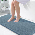 OLANLY Bathroom Runner Rugs 47x24, Soft Absorbent Chenille Bath Rugs, Rubber Backing Quick Dry, Machine Washable Long Bath Mats for Bathroom Floor, Tub and Shower, Home Decor Accessories, Airy Blue