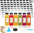 TOMNK 200pcs Juice Bottles, 12oz Reusable Plastic Juice Bottles with Caps and Labels, Funnel, Brush Beverage Containers for Juicing, Smoothies, Tea, Milk
