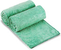 JML Extra Large Microfiber Bath Sheets Towels, 2 Pack, 35" x 70", Green | Oversized, Hanging Loop, Soft, Super Absorbent, Fast Drying, Perfect for Sauna, Shower, Sport, Fitness, Yoga