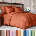 Duvet Cover Queen Size Set - Extra Soft Queen Duvet Cover 90" x 90" with 2 Pillow Shams for Women, Men, Kids & Teens - Hotel Luxury w/ Zipper Closures & Ties - Comfy, Cozy & Breathable (Terracotta)