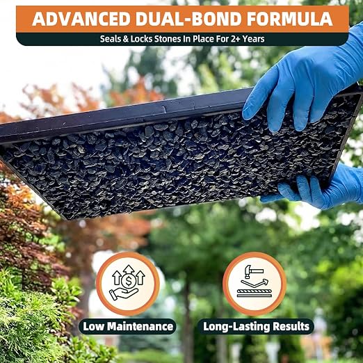 Mulch & Rock Glue with Battery Powered Sprayer, 2 Gallons Ready-to-Use Landscape Glue for Gravel, Mulch & Small Stones, No Dilution Formula, Weather-Resistant Pea Gravel Stabilizer