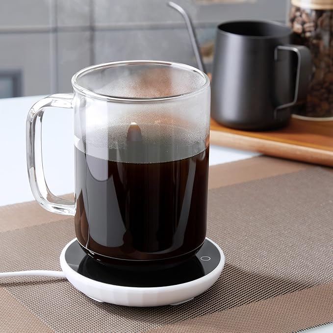 Glass Coffee Mugs, 24 oz Ice coffee cups, Large Clear Tea Cups Set of 4, Glass Mugs with Handles, Glass Cups for Latte, Cappuccino, and Tea