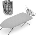KINGBOARD Tabletop Ironing Board, Small Ironing Boards with Iron Rest, Folding Iron Board, Extra Thick Cover, Portable Tabletop Ironing Board with Non-Slip Feet, 30x12 Grey