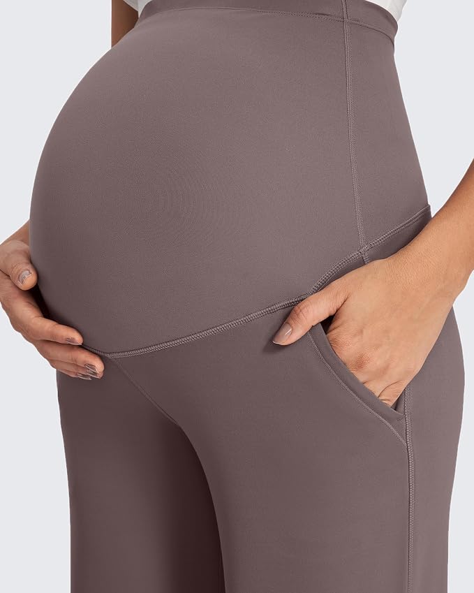 G4Free Fleece Lined Maternity Yoga Pants Winter Pregnancy Work Trousers