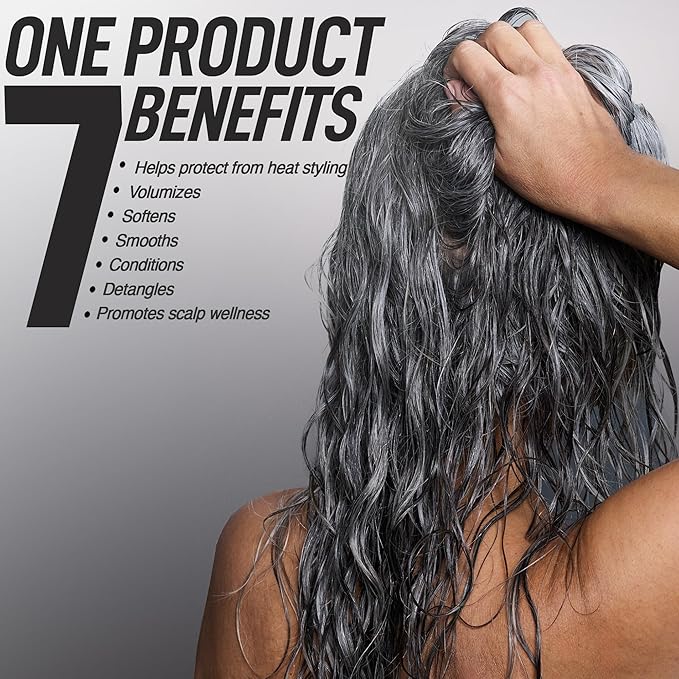 Holistic Benefits Leave-In Hair Serum- For Heat Protection, Volume & Hydration, Crafted for Gray Hair & Scalp Care, Silicone-Free Hair Serum with Niacinamide & Hyaluronic Acid- 5.55 fl. oz