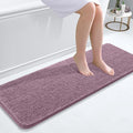 OLANLY Bathroom Runner Rugs 47x17, Soft Absorbent Chenille Bath Rugs, Rubber Backing Quick Dry, Machine Washable Long Bath Mats for Bathroom Floor, Tub and Shower, Home Decor Accessories, Deep Plum
