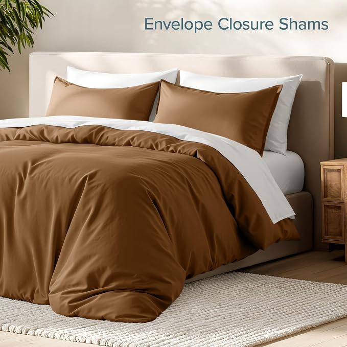 Bare Home Bedding Duvet Cover Extra Long Size - Premium 1800 Super Soft Collection - Lightweight, Cooling - Soft Breathable Bedding Duvet Cover (Twin/Twin XL, Caramel)