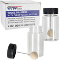 TCP Global 72-Pack Wool Daubers with Clear Plastic Bottles, 4 oz. (120 ml) - Safety Lids, Applicator Ball Brushes for Leather Dye, Dyeing, Painting, Gluing, DIY Arts and Crafts, Contact Cement
