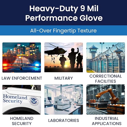 Adenna Dark Light Disposable Nitrile Gloves – 9 Mil, Heavy Duty Work Rubber Glove with Textured Grip, Non-Latex & Powder Free, Pack of 90, 2X-Large, Black