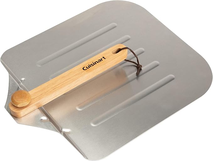 Cuisinart 3 Piece Deluxe Pizza Grilling Pack, 14” Round Pizza Stone for Oven and Grill, Includes Cutter and Foldable Stainless Steel Peel, Complete Set to Build Your Own Pizzas at Home