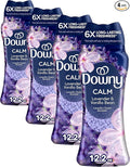Downy Calm In-Wash Laundry Scent Booster Beads, Soothing Lavender and Vanilla Bean scent, 12.2 OZ, laundry scent beads, Long-lasting Freshness (Packaging May Vary) (Pack of 4)