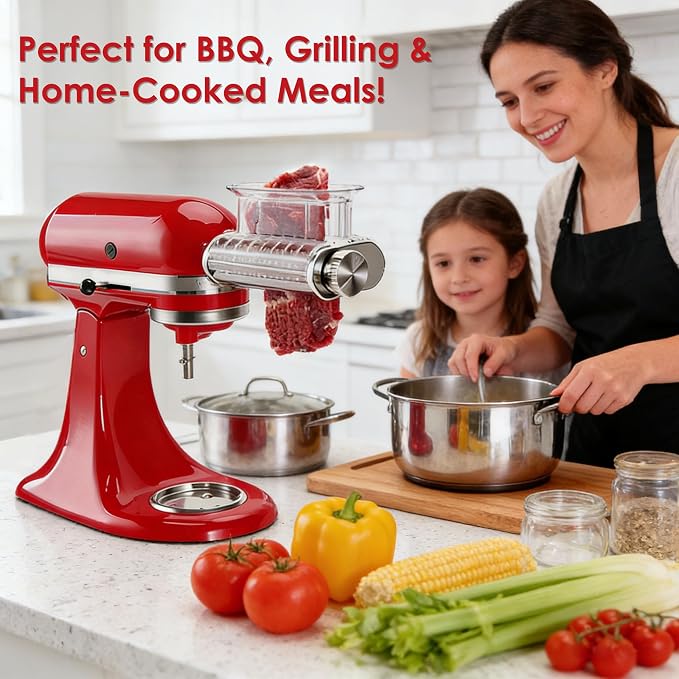 Stainless Steel Meat Tenderizer Attachment for KitchenAid Stand Mixer | 3 Adjustable Thickness, Stainless Steel Meat Tenderizer Tool , Dishwasher Safe, Suitable for Steaks, Pork Chops