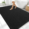 OLANLY Large Bathroom Rugs 70x46, Extra Soft Absorbent Chenille Bath Rugs, Rubber Backing Quick Dry, Machine Washable Bath Mats for Bathroom Floor, Tub and Shower, Home Decor Accessories, Black