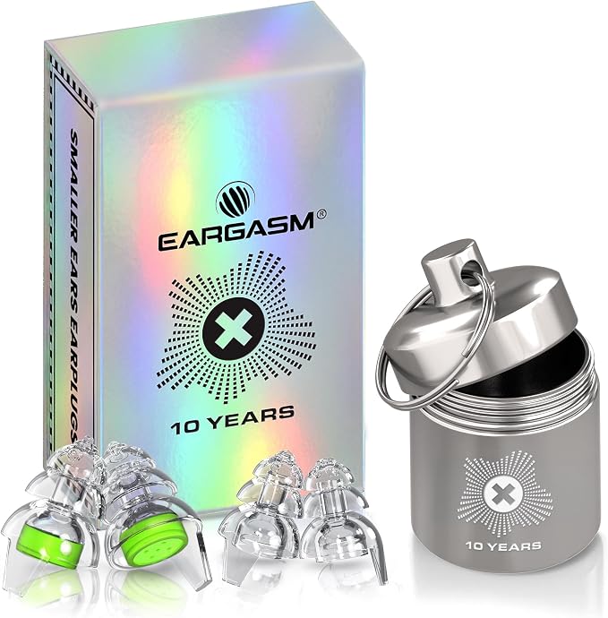 Eargasm Smaller Ears X Edition Earplugs for Concerts, Festivals, Musicians, Night-Life, Motorcycle Hearing Protection - Reusable Ear Plugs for Small Ears, High Fidelity Noise Reduction up to 21 dB