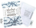Marley's Monsters Washable Sponge – Reusable Eco-Friendly Scrubber – Dual-Sided for Gentle Cleaning or Heavy Duty Scrubbing – 4" x 5.5" Handmade in USA(Indigo Shibori/White Back)
