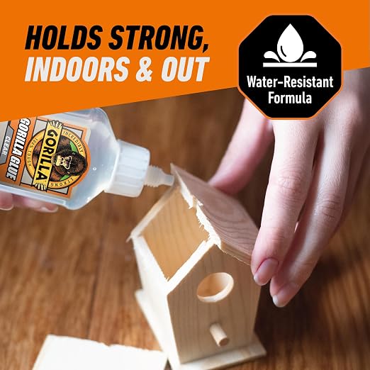 Gorilla Clear Glue, 1.75 Ounce Bottle (Pack of 2) - Crystal Clear, All Purpose, and Water Resistant