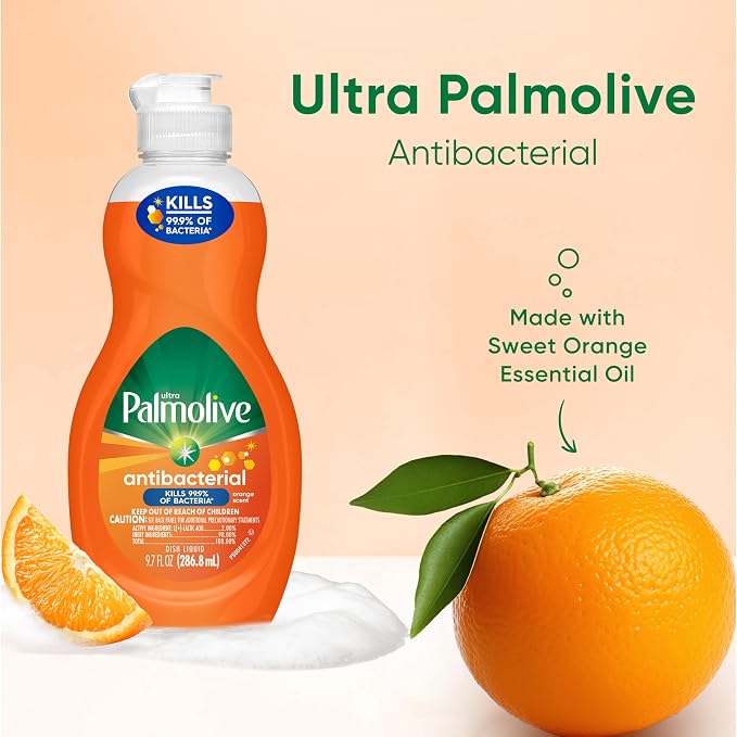 Palmolive Ultra Antibacterial Dish Liquid, Orange Scent, 9.7 fl oz