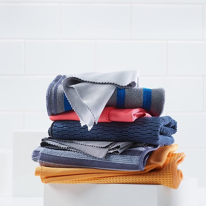 E-Cloth Window Cleaning Cloth Kit - Reusable Durable Towels, Washable & Long Lasting, Glass Cloth for Windows, Mirrors, Cars, Lenses & Screens, Streak Free Shine, Microfiber - Alaskan Blue