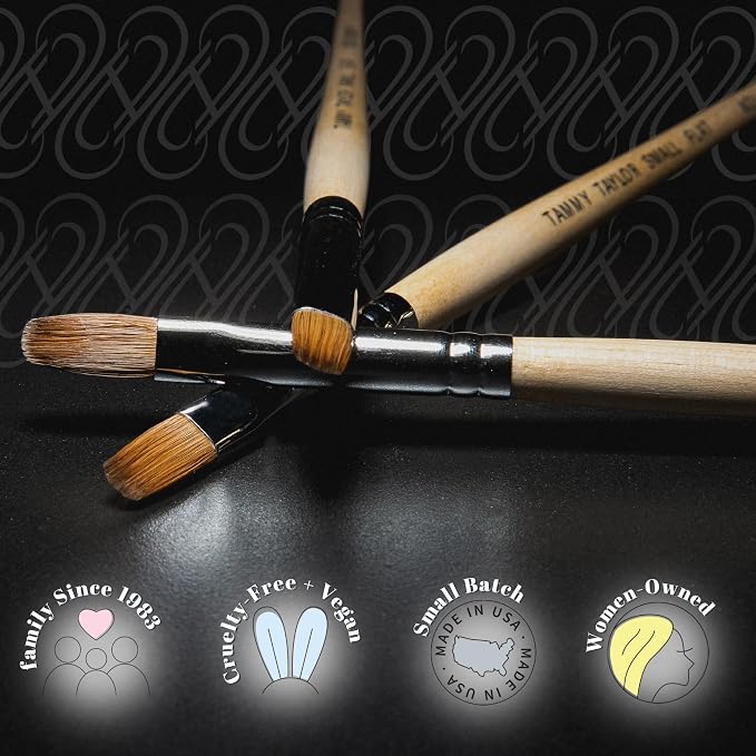 Tammy Taylor Kolinsky Brush | Real Sable, Professional Nail Brushes for Acrylic Application | Acrylic Powder Brush for Nail Art, Nail Liquid Application & a Professional Manicure | Small
