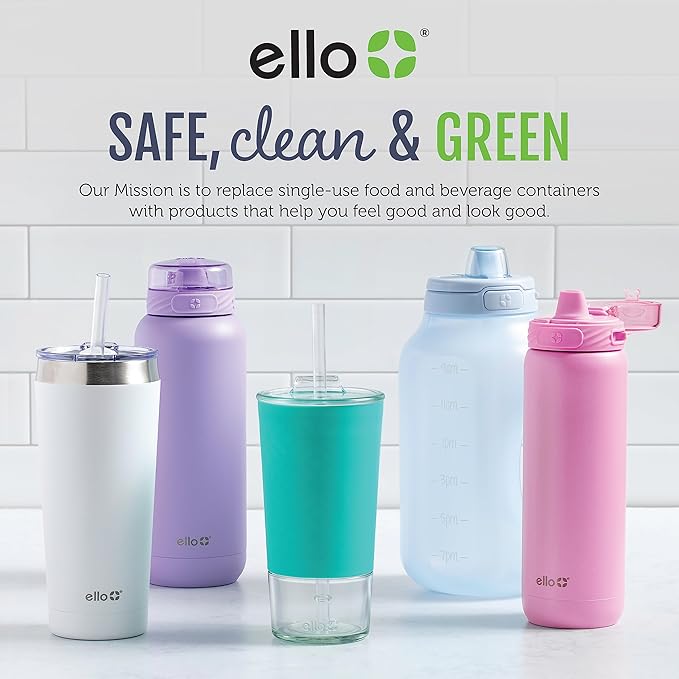 Ello Duraglass 3.4 Cup Glass Meal Prep Containers, 6 Pc, 3 Pack, Mixed Berry