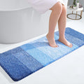 OLANLY Bathroom Runner Rugs Mat 47x17, Extra Soft Absorbent Microfiber Bath Rugs, Rubber Backing, Quick Dry, Long Bath Mats for Bathroom, Tub and Shower, Home Decor Accessories, Light Royal Blue
