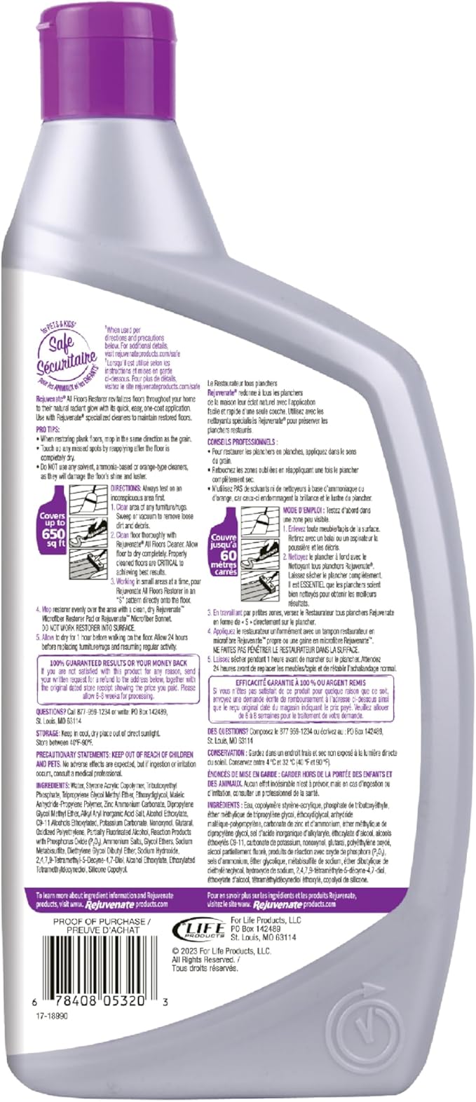 Rejuvenate All Floors Restorer Fills Scratches, Shines And Protects All Floor Types, Including Hardwood, Laminate, Vinyl And Tile, 32 Ounces, 6 Pack
