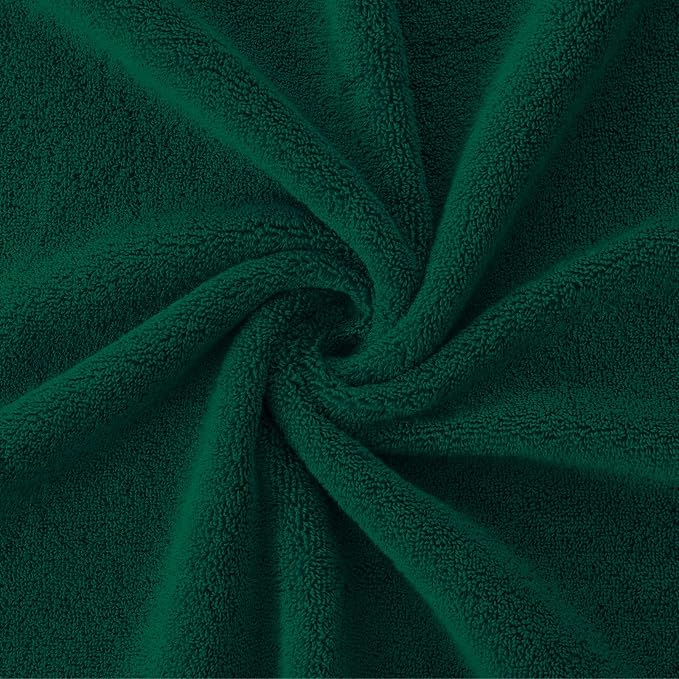 COZYART Luxury Bath Towel Set 3 PCS, Dark Green 100% Turkish Cotton 650 GSM | OEKO-Tex 100 Certified Zero Twist Ring Spun, Soft Absorbent Quick Dry, Plush Fluffy, Breathable Hotel Quality for Daily Use