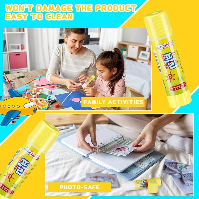 Zubebe 0.25 oz White Glue Sticks in Bulk for Classroom, Washable Glue Stick for Crafts Home Back to School Students Teachers Employees Scrapbooking Crafting Supplies (100 Pcs)